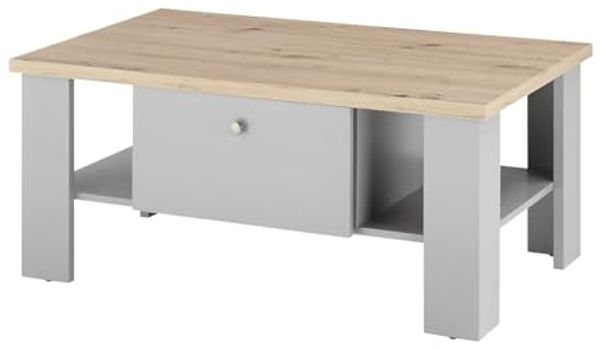 Couchtisch Rideau in grau und Eiche Artisan 107 x 67 cm