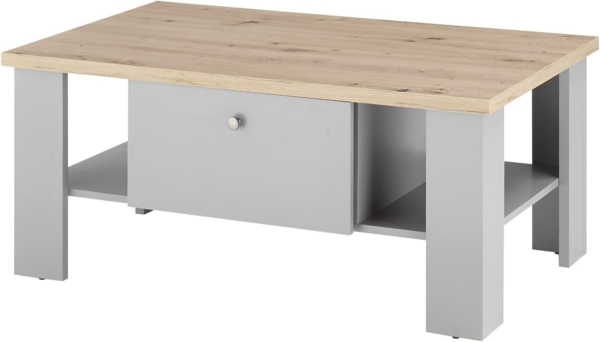 Couchtisch Rideau in grau und Eiche Artisan 107 x 67 cm