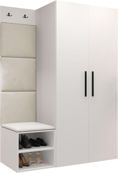 Garderoben-Set Mapreni IV (Farbe: Weiß, Manila 02)