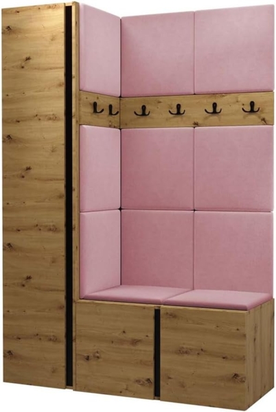 Garderoben-Set Monati IX, Artisan Eiche / Artisan Eiche + Schwarz, Farbe: Manila 09