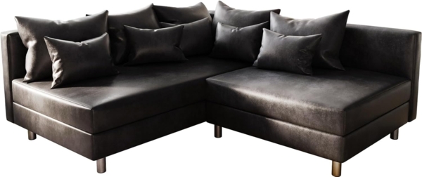 Ecksofa Clovis Anthrazit Antik Optik Ottomane Links Modulsofa