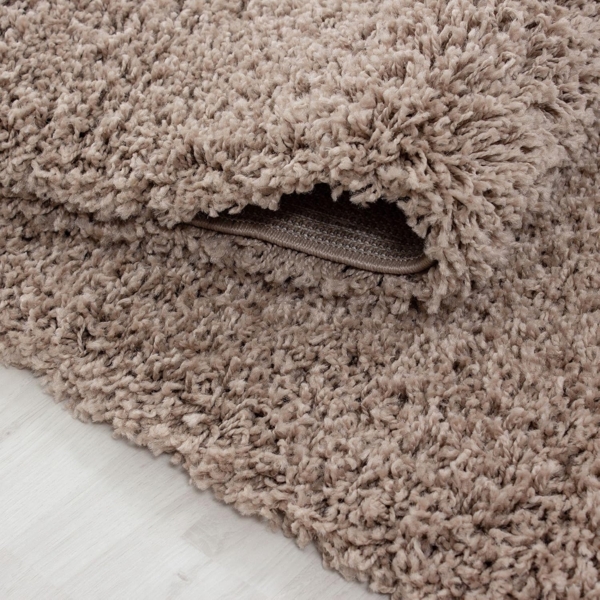Carpetsale24 Shaggy Hochflor Teppich, 120 cm Rund, Beige, weich, flauschig, modern, einfarbig, Ideal unter Beistelltisch oder im Flur, für Wohnzimmer Schlafzimmer Flur Bild 5