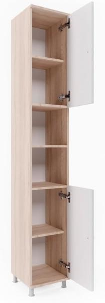 Vicco 'Fynn' Hochschrank, Spanplatte, 30 x 190 x 30 cm, Weiß / Sonoma