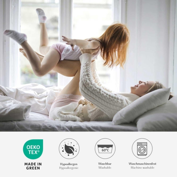 Cotton Castle Bettwäsche Bettgarnitur Bettbezug 100% Baumwolle 135x200 155x220 200x200 200x220, Farbe:Hellgrau, Größe:200x200 cm Bild 7