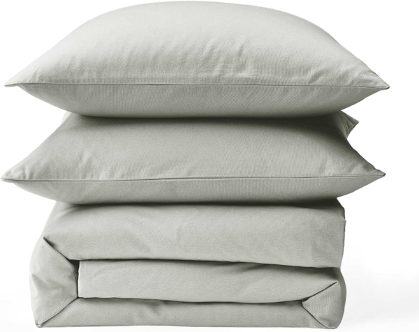 Cotton Castle Bettwäsche Bettgarnitur Bettbezug 100% Baumwolle 135x200 155x220 200x200 200x220, Farbe:Hellgrau, Größe:200x200 cm Bild 4