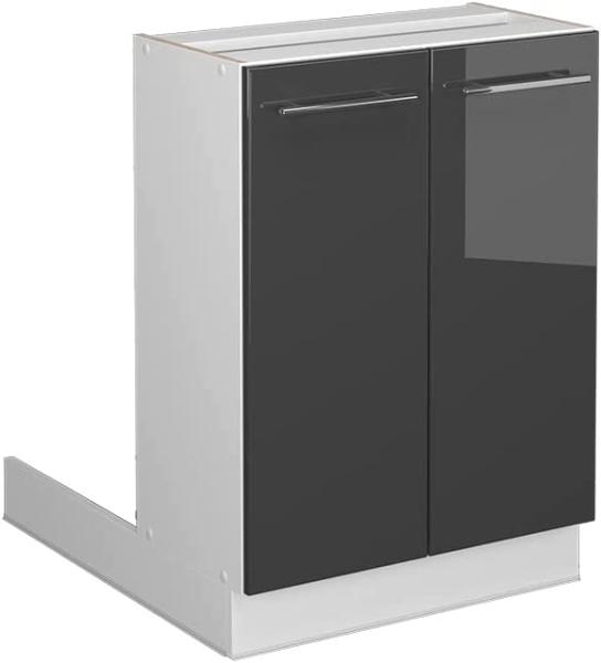 Vicco Küchenschrank Küchenmöbel Küchenzeile Fame-Line modern Küche Einbauküche Blende Unterschrank Hochschrank Hängeschrank (Weiß-Anthrazit Hochglanz, Regalinselunterschrank 60 cm)