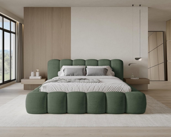 Chilly Möbel Polsterbett Stone Cord Stoff 140x200 cm mit Stauraum Poso 14