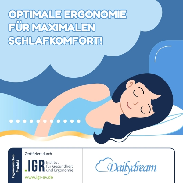 Dailydream viscoelastischer Matratzentopper Model M mit Memory Foam Effekt, 200x200x5cm, Edition "Standard" Bild 6