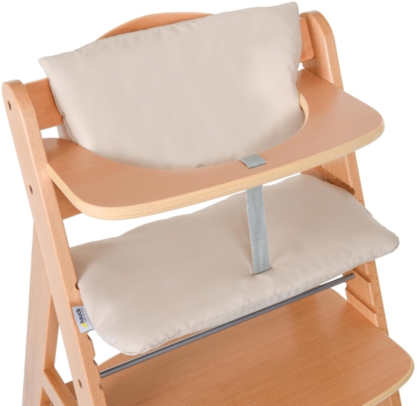 Hauck Hochstuhlauflage Deluxe - Beige, 2 tlg. Sitzkissen für Alpha Hochstuhl Sitzverkleinerer Sitzauflage