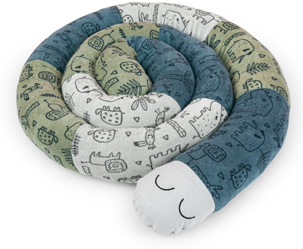 Liebes von priebes Wickeltischumrandung OTTO | Baumwoll-Umrandung für Wickeltisch & Kommode 140 cm | zum Spielen & Kuscheln | waschbar bei 30°C | Schutz & Komfort für Ihr Baby