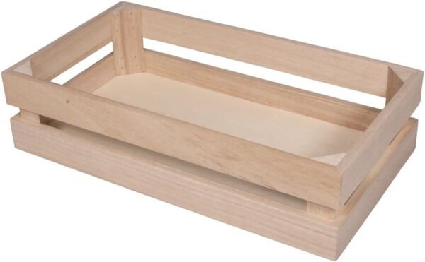 Holzkiste Latten-Optik, FSC Mix Credit, 30,5x16,7x7,6cm, + 2 Wandhaken