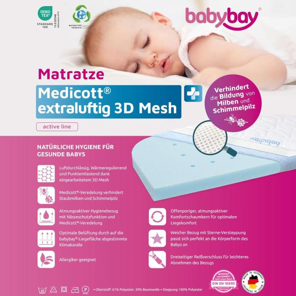 babybay Matratze MediTex® extraluftig 3D Mesh für Boxspring XXL Bild 9