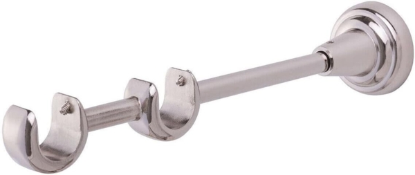 MDEKOR Gardinenstange Vorhangstange 19mm, 2-läufig, 2-läufig Wandmontage, 120 cm Edelstahl Bild 7