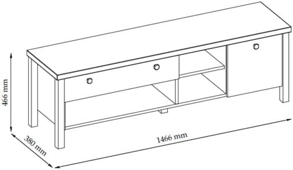 Wohnwand Anbauwand Melini 4-teilig schiefergrau Eiche Delano hell Bild 6