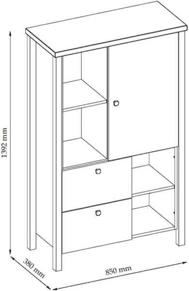 Wohnwand Anbauwand Melini 4-teilig schiefergrau Eiche Delano hell Bild 4