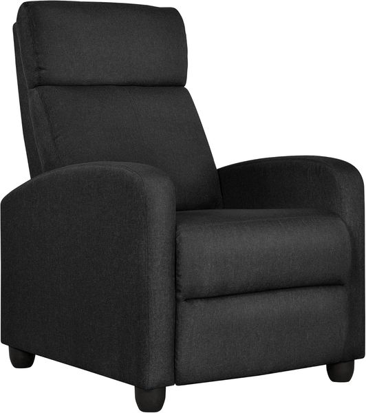 Yaheetech Relaxsessel Fernsehsessel Ruhesessel Liegesessel mit Liege-Funktion Polstersessel Leinen verstellbar Einzelliegesessel Wohnzimmer Schlafzimmer Heimkino Schwarz