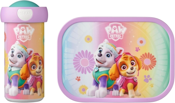 Mepal - Lunch-Set Campus - Lunch-Set für Kinder mit Verschlussbecher & Lunch Box - Lunch-Set für die Schule oder Unterwegs - Spülmaschinenfest & BPA-frei - 300 ml + 750 ml - Paw Patrol Girls