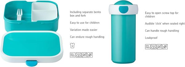 Mepal - Lunch-Set Campus - Lunch-Set für Kinder mit Verschlussbecher & Lunch Box - Lunch-Set für die Schule oder Unterwegs - Spülmaschinenfest & BPA-frei - 300 ml + 750 ml - Paw Patrol Girls Bild 2