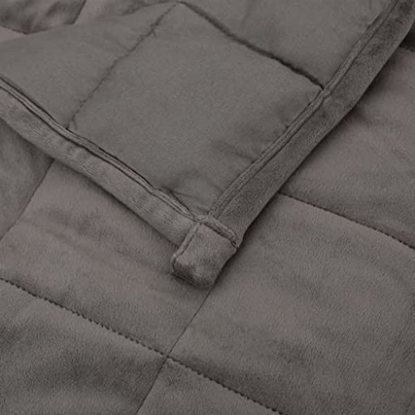 vidaXL Gewichtsdecke Stoff, 1x Gewichtsdecke, Dunkelgrau, 220x230 cm, Stoff, 15 kg Bild 5