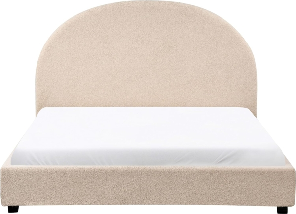 Bett mit Lattenrost Bouclé VAUCLUSE 140 x 200 cm Beige