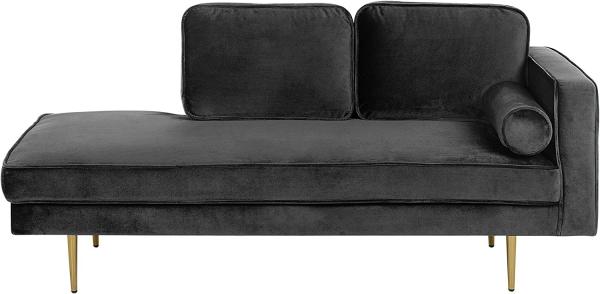 Chaiselongue Samtstoff schwarz rechtsseitig MIRAMAS