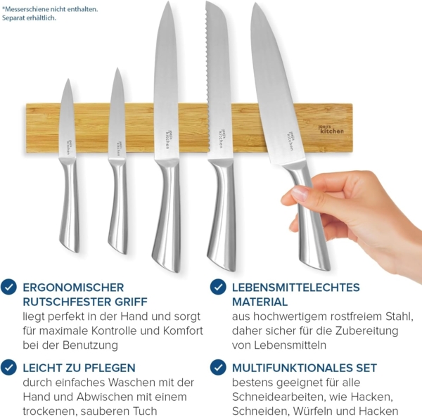 JOEJI’S KITCHEN Universalküchenmesser 5-in-1 Messerset aus Edelstahl - Scharfe Küchenmesser Set Bild 3