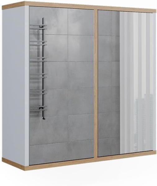 Vicco Badspiegelschrank Didi Weiß Eiche 60 x 60 cm mit 2 Türen