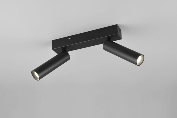 Moderner LED Deckenstrahler AMBALA dimmbar 2-flammig Schwarz, Breite 26cm Bild 3