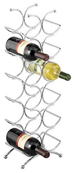 Weinregal aus Chrom Metall Silber 12 Flaschen 21.5 x 15.5 x 67.5 cm, ZELLER