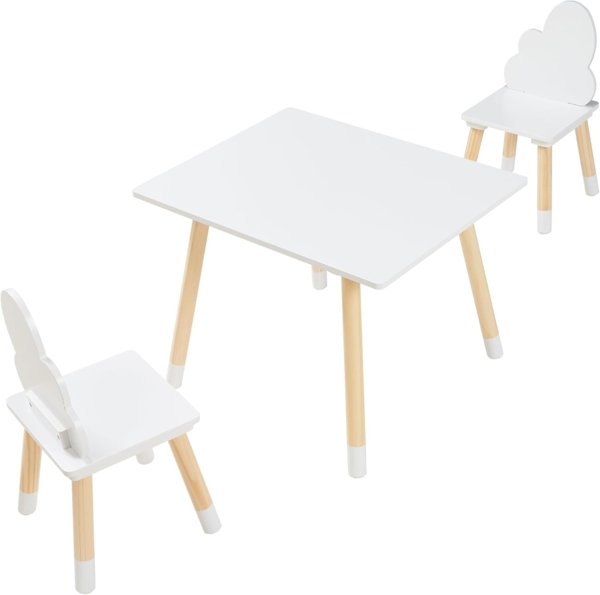 Kindersitzgruppe Hovle mit Wolken-Design Weiß [en. casa] Bild 5