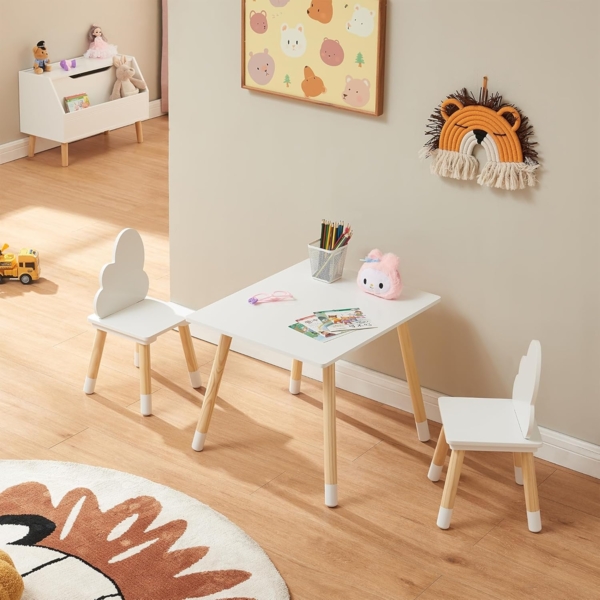 Kindersitzgruppe Hovle mit Wolken-Design Weiß [en. casa] Bild 2