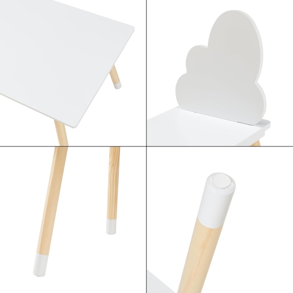 Kindersitzgruppe Hovle mit Wolken-Design Weiß [en. casa] Bild 9