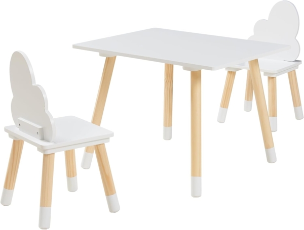 Kindersitzgruppe Hovle mit Wolken-Design Weiß [en. casa] Bild 3