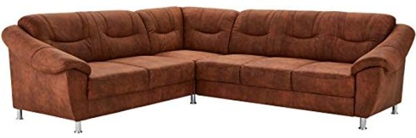 Cavadore Ecksofa Salisa mit Federkern / Polsterecke im klassischen Design / inkl. Bettfunktion / 264 x 86 x 244 / Mikrofaser Braun