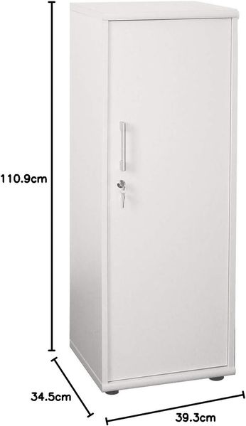 MÖBELPARTNER Hochschrank Aktenschrank Büroschrank Weiß 39,3 x 110,9 x 34,5 cm Bild 3