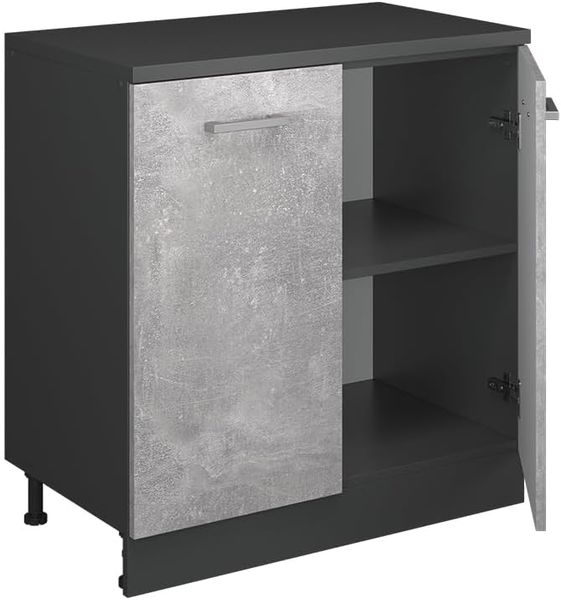 Erweiterungsschrank Rion Beton/Anthrazit 80 x 46 cm ohne Schräge mit 2 Türen Vicco Bild 4