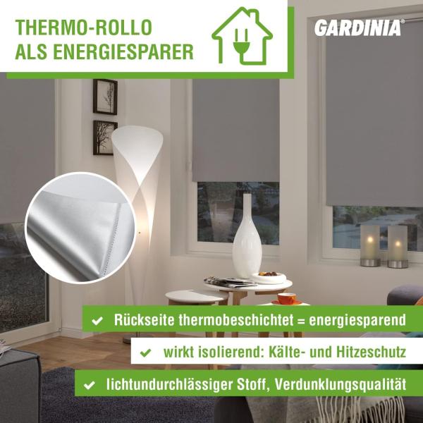 Seitenzugrollo EASYFIX Rollo Thermo ENERGIESPAREND, GARDINIA, verdunkelnd, mit Bohren/ohne Bohren, freihängend, abdunkelnd mit Thermobeschichtung Bild 11