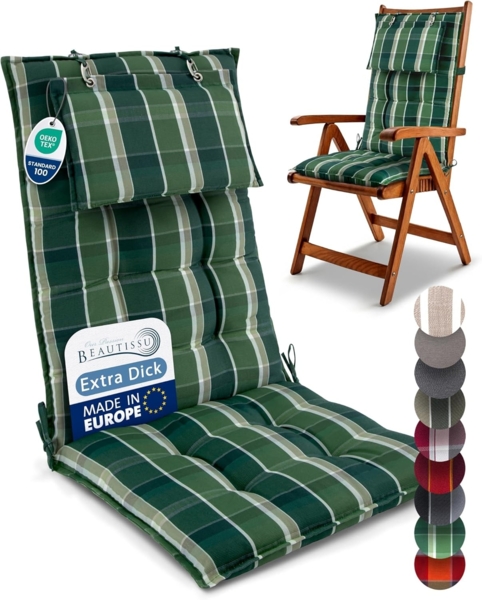 Beautissu Polsterauflage Sun-HL, Hochlehner Auflage 119x50x8cm