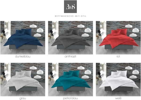 Bettwaesche-mit-Stil Mako Satin Damast Bettwäsche Waves dunkelgrün (oliv) Garnitur 155x220cm Bild 5