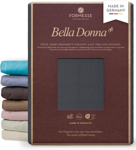 Formesse Bella-Donna Jersey Spannbettlaken|70x190 - 80x220 cm| anthrazit