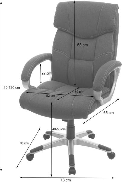 Mendler 'HWC-A71' Chefsessel, Stoff / Textil Wildleder-Optik braun, max. 120 kg, FSC® Bild 2