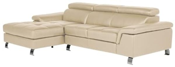 Ecksofa Leder MISHIMA - Taupe - Ecke Links
