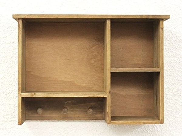 Setzkasten YX-14B221 Wandregal shabby 34cm Sammlervitrine Schlüsselhaken Regal Bild 4