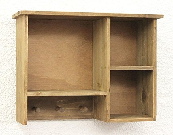 Setzkasten YX-14B221 Wandregal shabby 34cm Sammlervitrine Schlüsselhaken Regal Bild 3