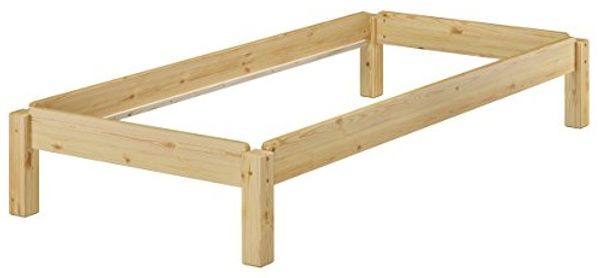 Erst-Holz Stapelbett Massivholzbett Kiefer Natur 80x200 cm Einzelbett stapelbar Gästebett 60. 48-08oR