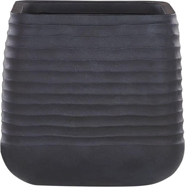 Blumenkübel PARIKIA Kunststoff 50 cm Schwarz