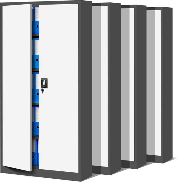 Jan Nowak 4er Set Aktenschrank C001 Metallschrank Stahlschrank Werkzeugschrank Büroschrank Lagerschrank Universalschrank Pulverbeschichtung Flügeltüren 185 x 90 x 40 cm (anthrazit/weiß)