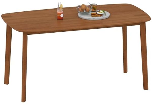 HOMCOM Esstisch 150 x 80 cm Küchentisch für 6 Personen (Holztisch, 1-St, Esszimmertisch), für Küche, Esszimmer und Wohnzimmer Hellbraun