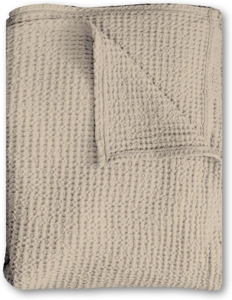 Baumwoll Waffelpiqué Decke beige 150 x 200 cm