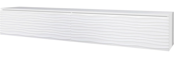 TV-Lowboard Stone 180 MDF, ohne Beleuchtung, Farbe: Weiß/Weiße Welle